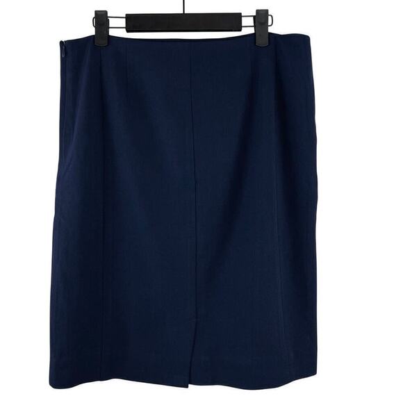 MM Lafleur Navy Blue The Noho Pencil Skirt Size 8 Corpcore Minimalist Designer - Picture 2 of 6